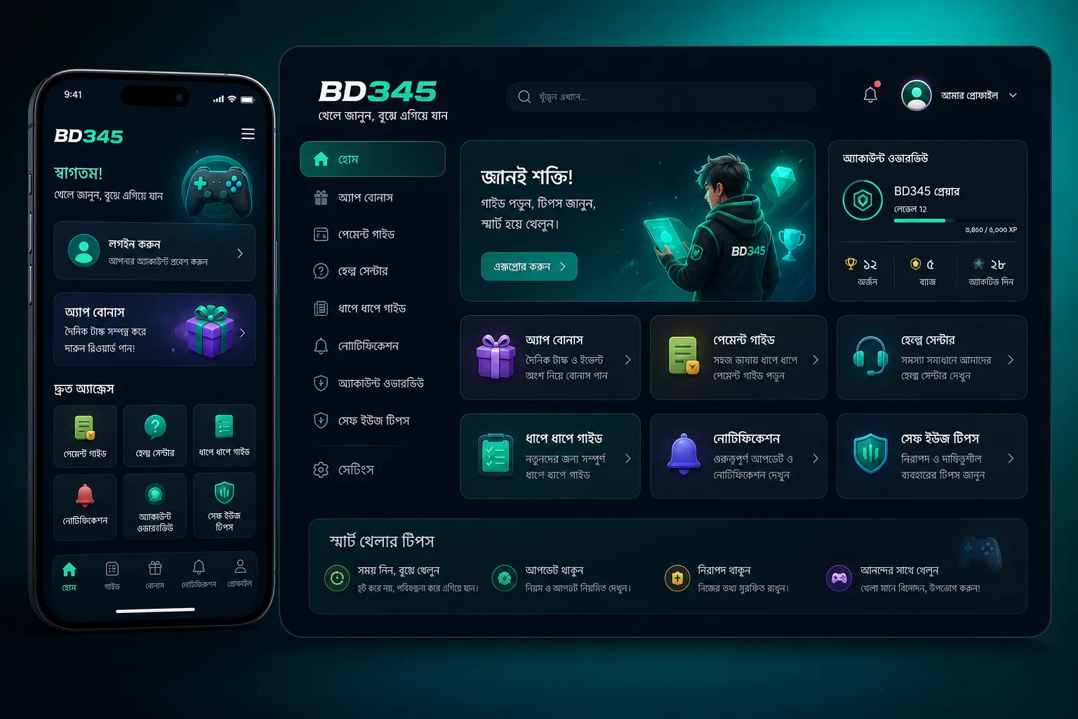 BD345 বাংলাদেশ তথ্য গাইডের মোবাইল ও ডেস্কটপ ভিউ